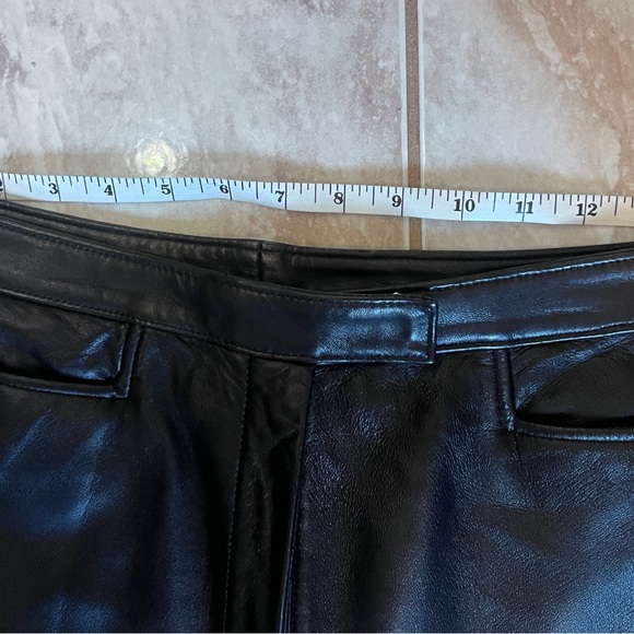 Holt Renfrew Collection wide leg leather trousers - Picture 7 of 13